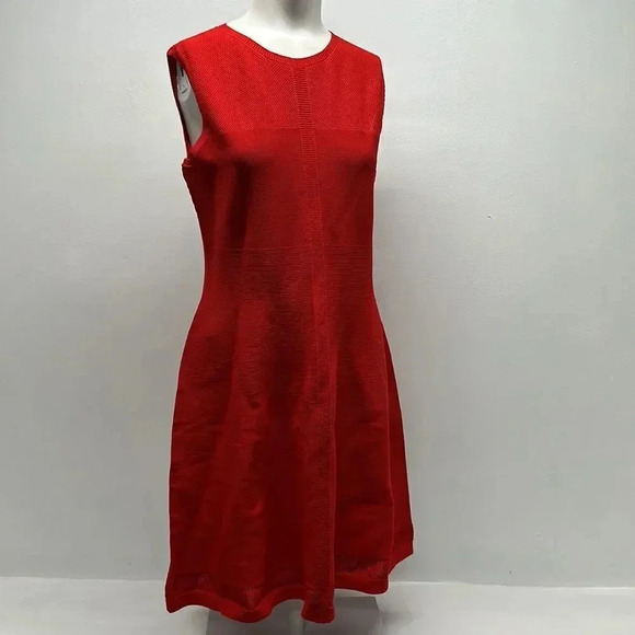 Armani Exchange Sweater Dress Sleeveless Midi Ribbed Knit Stretch Red Size Large - Picture 1 of 10